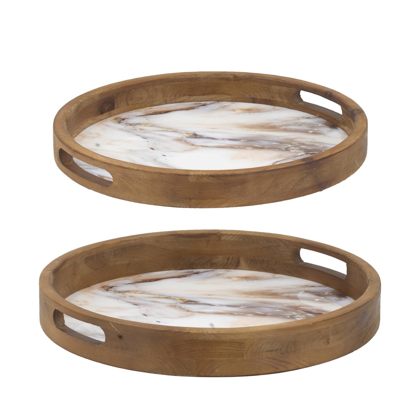 Wooden Serving Tray, 2 Pieces, 82257-DS