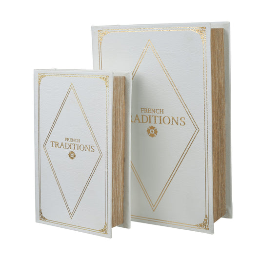 Decorative Book Box 2 Pieces, Large and Small Size 41141