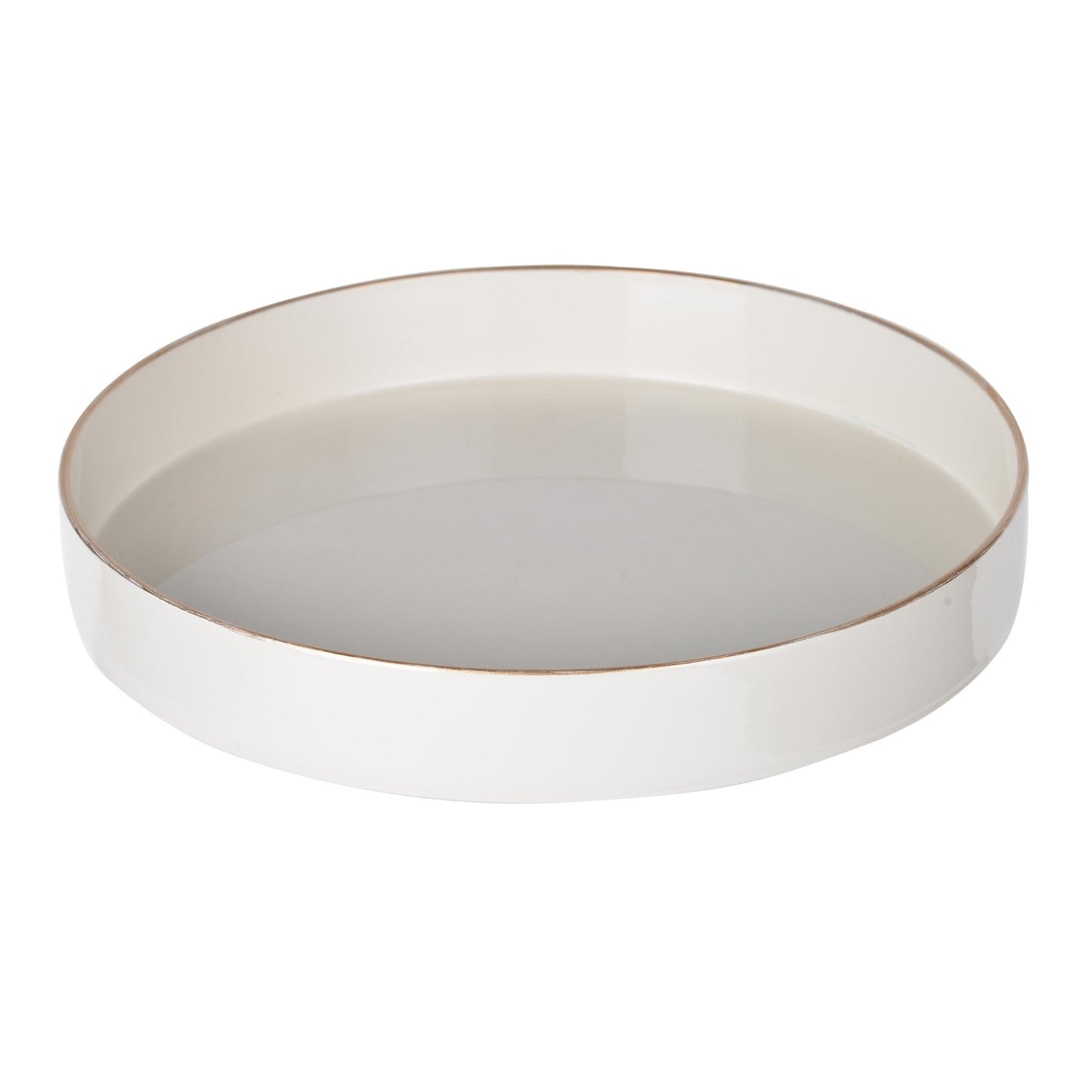White Round Mimoza Serving Tray 42537-WHIT