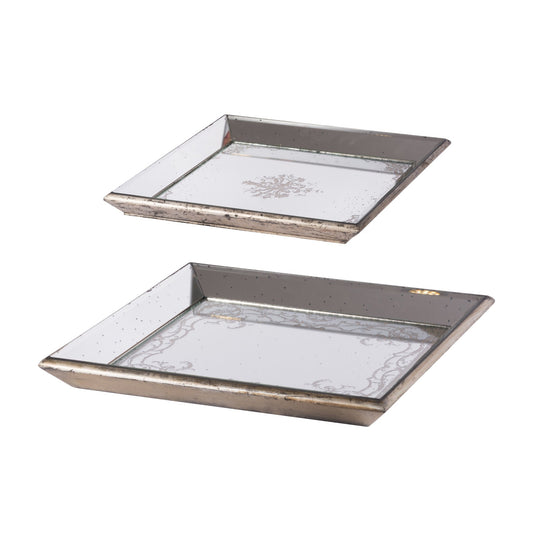 Violet Serving Tray with Mirror 2 Pieces 43615-DS