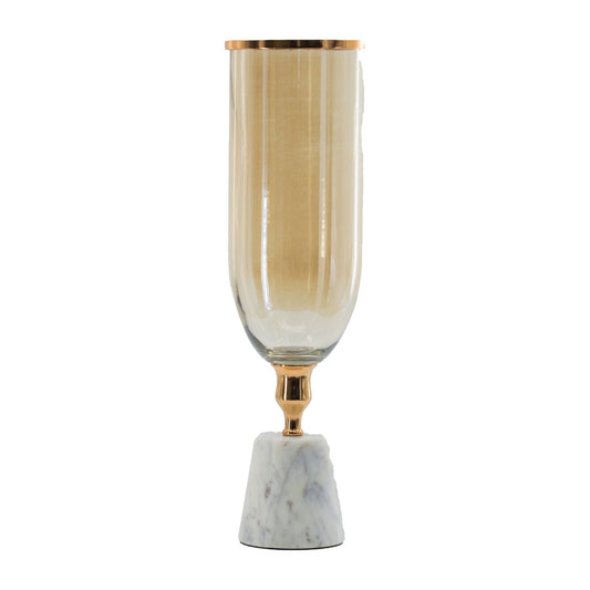 Large glass vase with marble base 48495