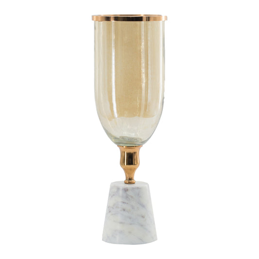 Glass vase with marble base, small size 48496