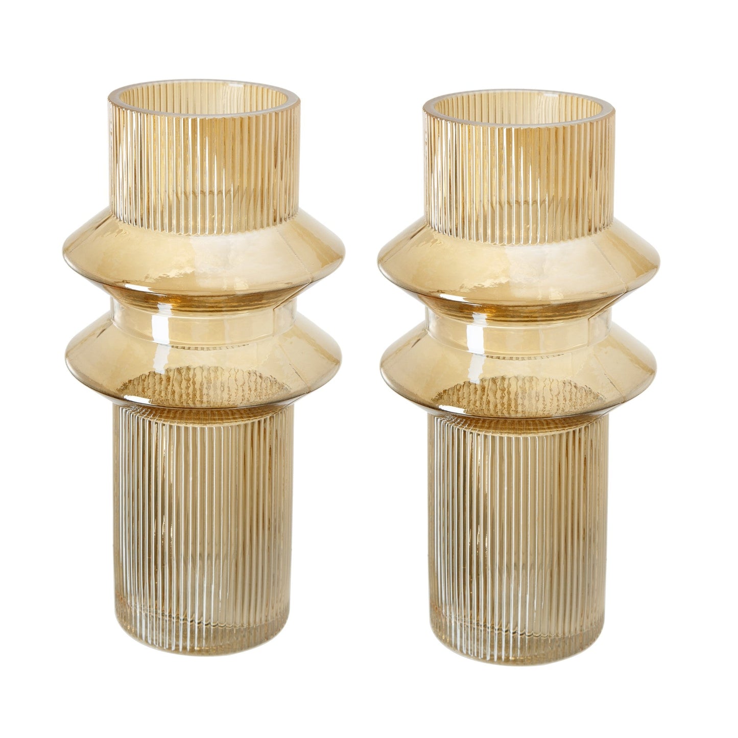 Glass vase 2 pieces amber 70469-LUAM-DS-SA