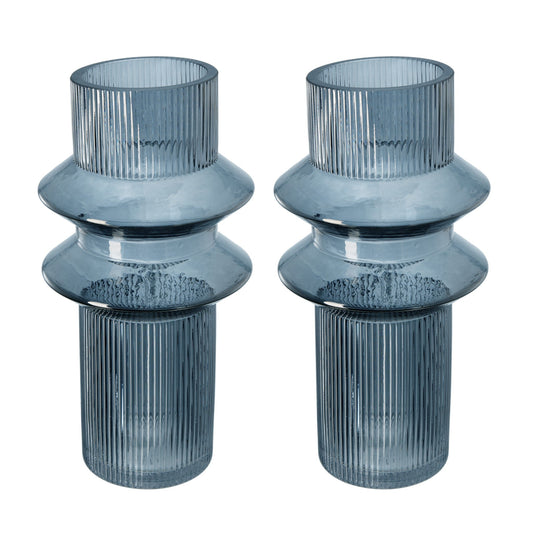 Glass Vase 2 Pcs Smoky 70469-LUSM-DS-SA