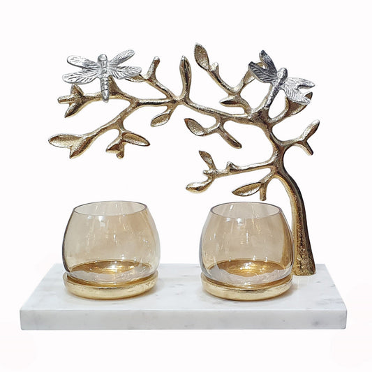 Dragonfly Candle Holder, 2 pc Glass, 78313-DS