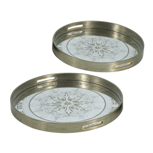 Serving tray, 2 pieces, round, 86749