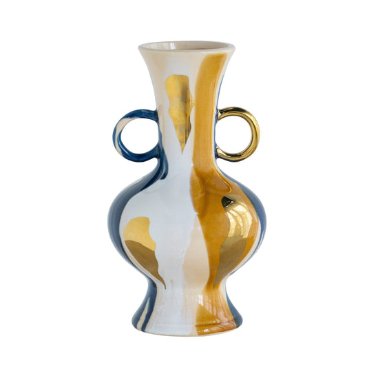 Ceramic vase with two handles, colored A61207