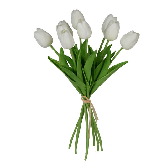 White Tulip Bouquet 9 Pieces F29612
